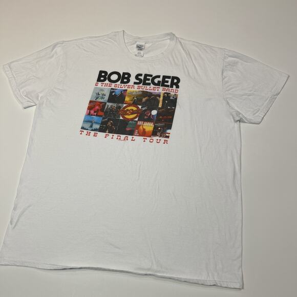 Bob Seger Shirt Mens Size 2XL XXL White Final Tour Concert Tee Silver Bullet - Picture 3 of 13